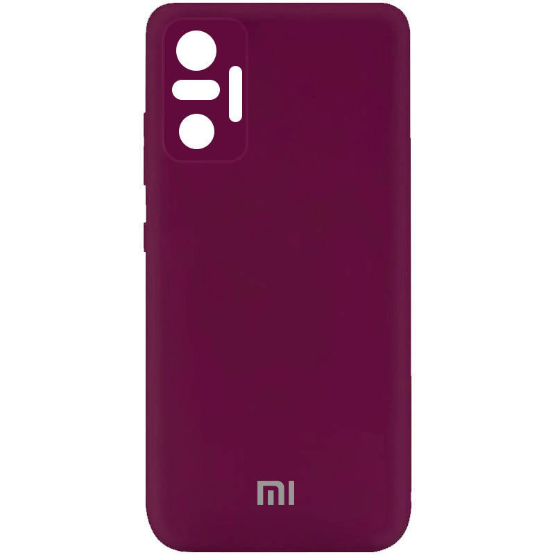 

Силиконовый чехол soft touch с микрофиброй для Xiaomi Redmi Note 10 pro бордовый защита камеры