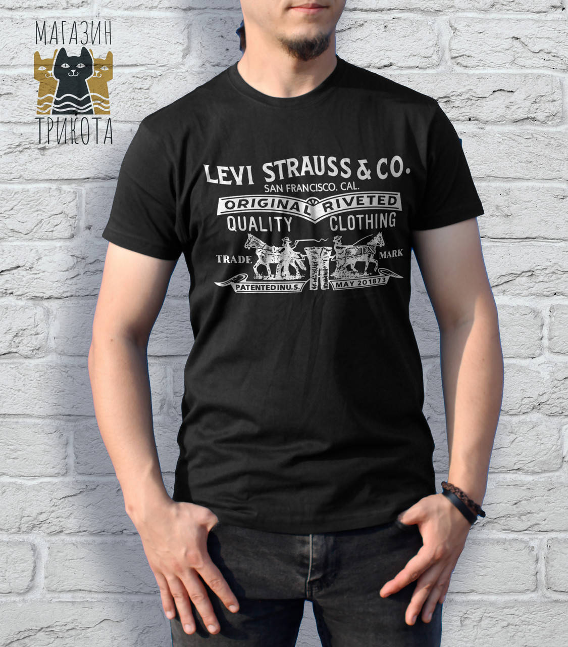 

Мужская футболка с рисунком LEVI STRAUSS & CO черный