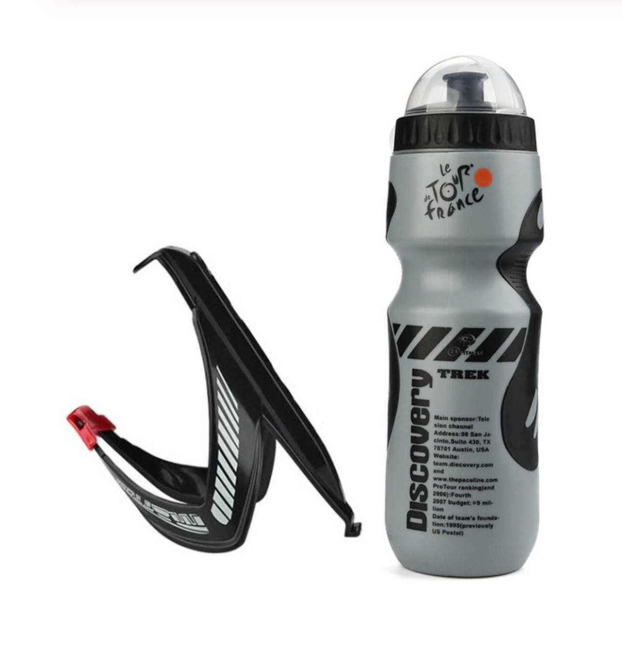 

Бутылка + держатель для велосипеда 650ml Discovery Trek Grey