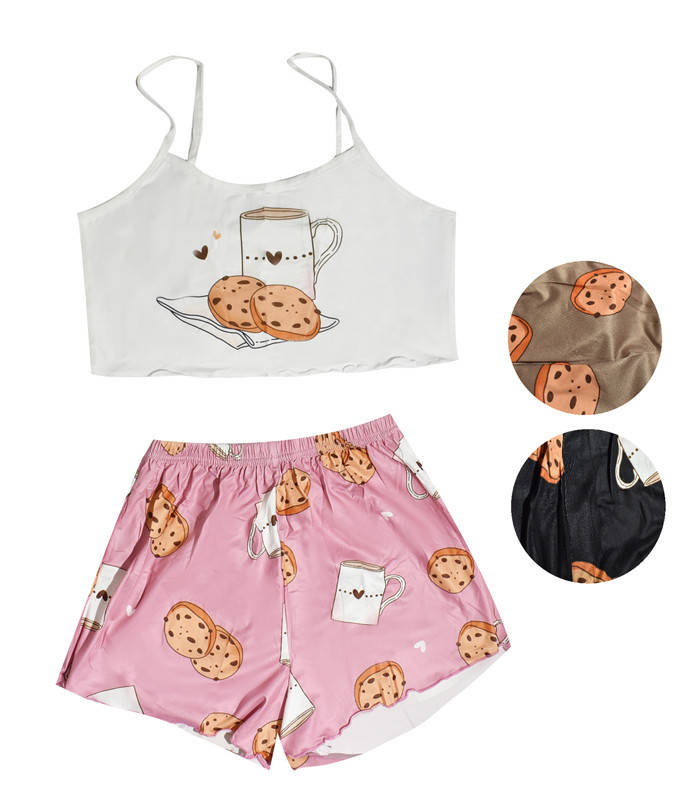 

Комплект женский: футболка с коротким рукавом+шорты, с рисунком, SAIMEIQI