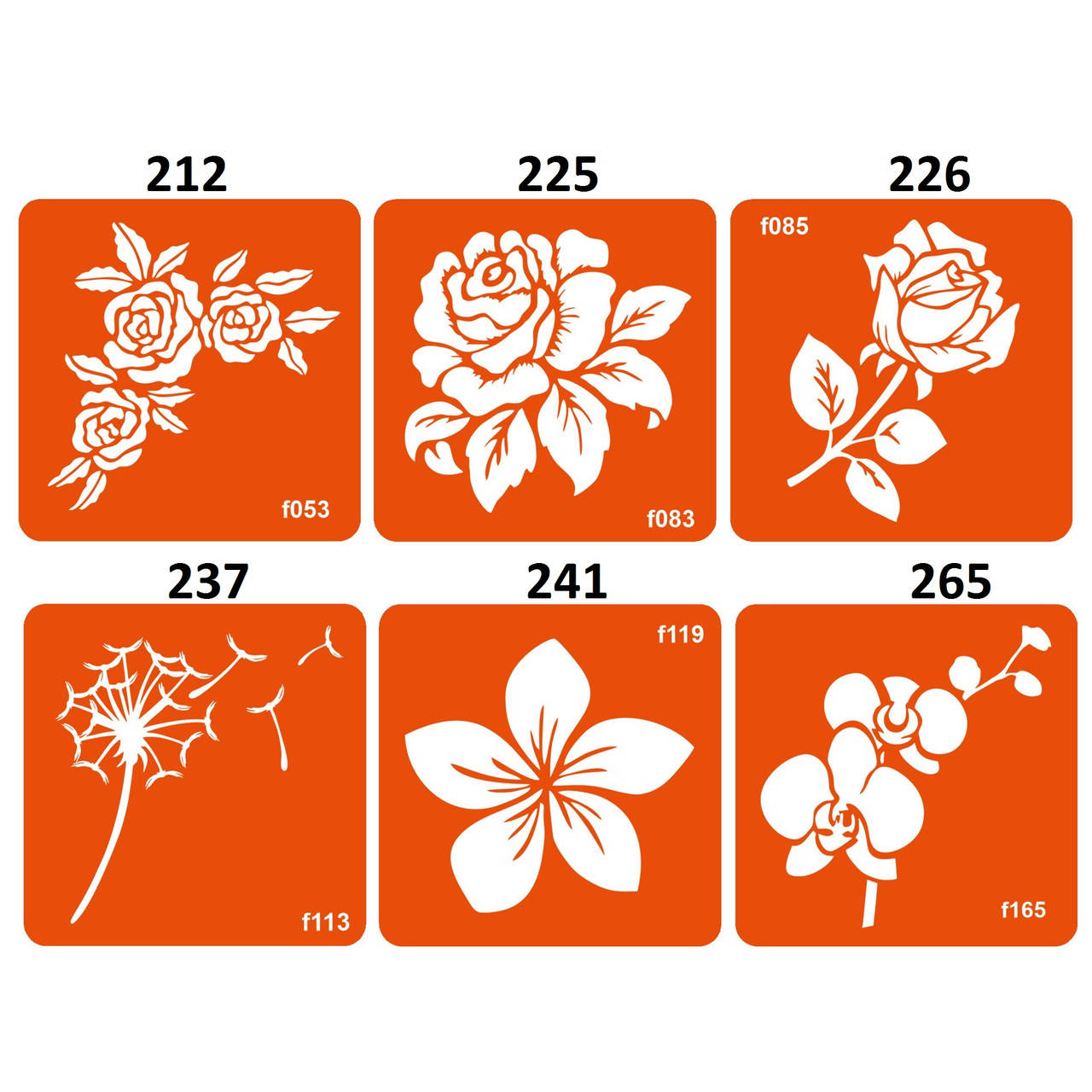 

Набор трафаретов 6x6 см Mayur, 6 шт в ассортименте