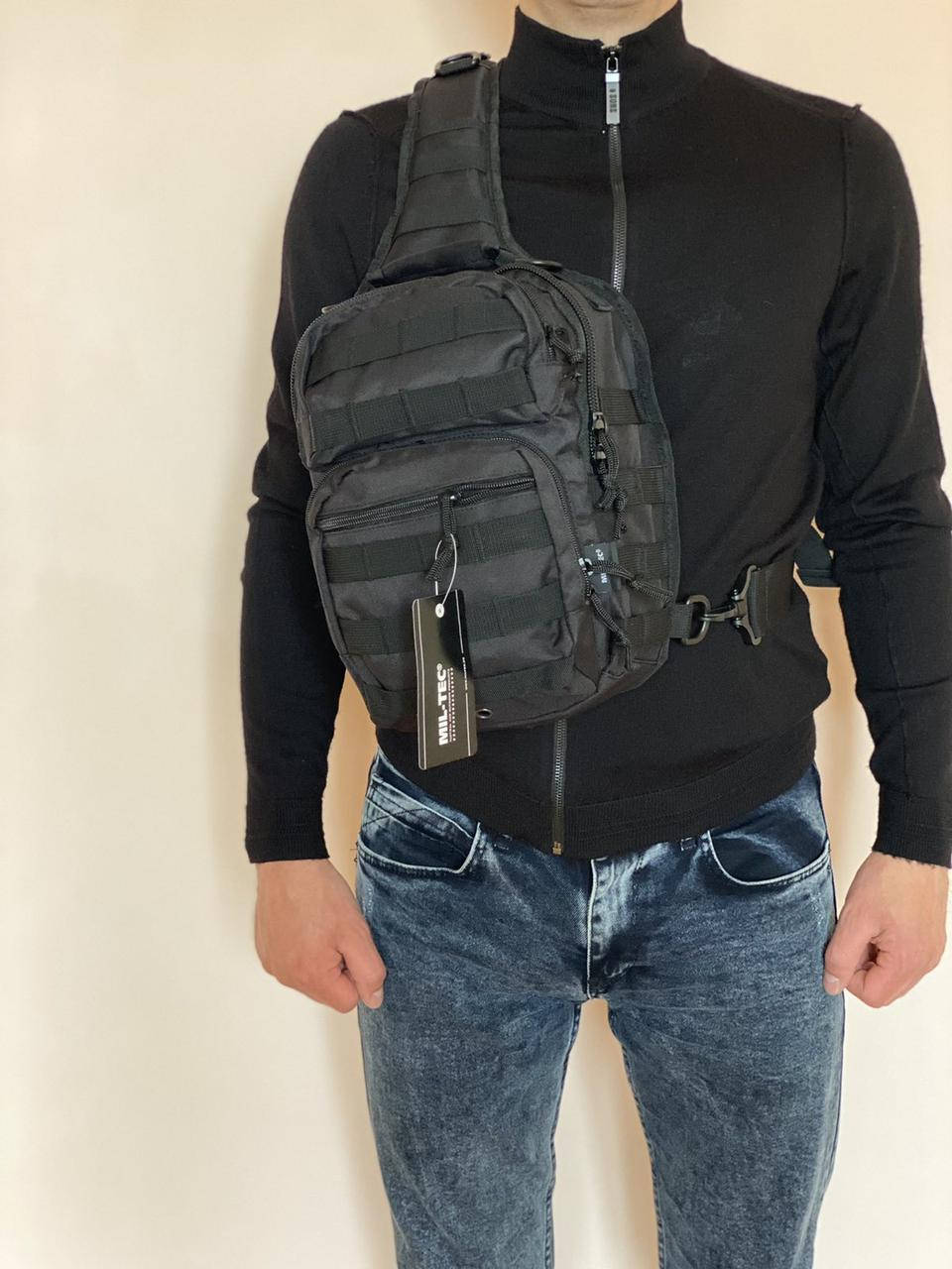 

Сумка тактическая армейская Molle однолямочная на 9 литров Mil-Tec Германия, Черный