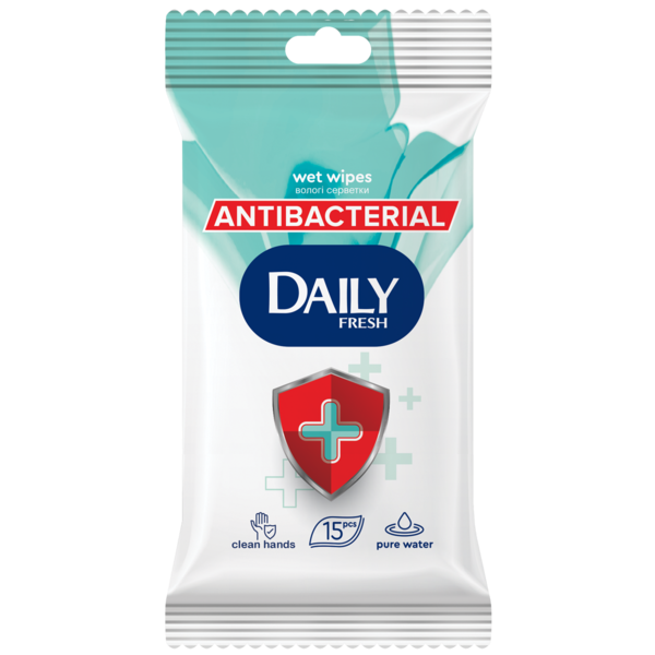 

Салфетки влажные Smile Daily Fresh антибактериальные, 15 шт