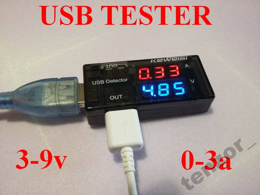 

Вольтметр амперметр тестер USB 0-3A , 3-9v