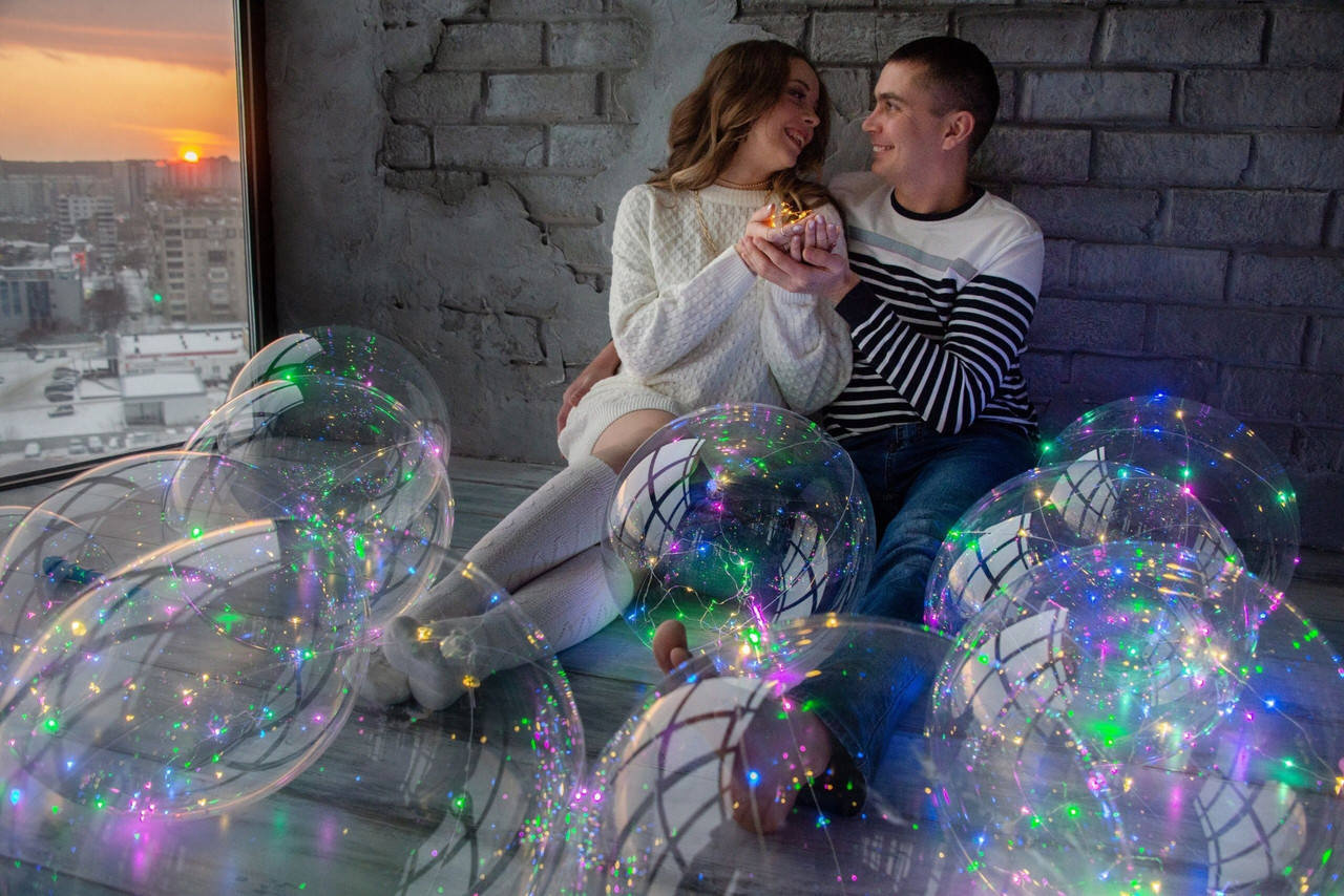 

Шары бобо ,воздушные светящиеся шарики 24", Прозрачный