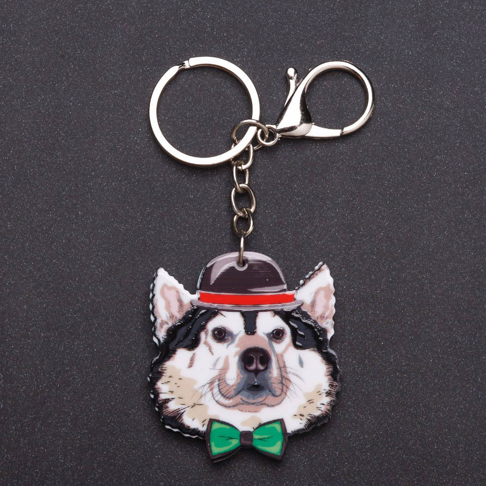 

Брелок серия "Друг" Хаски декупаж L-13см