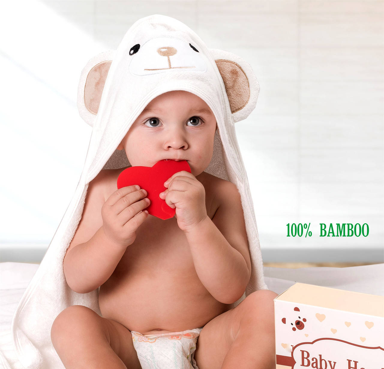 

Премиальное Детское Полотенце с Капюшоном Lovely Svi - Полотенце Уголок (от 0- 5 Лет) - Бонус:Мочалка, Белый