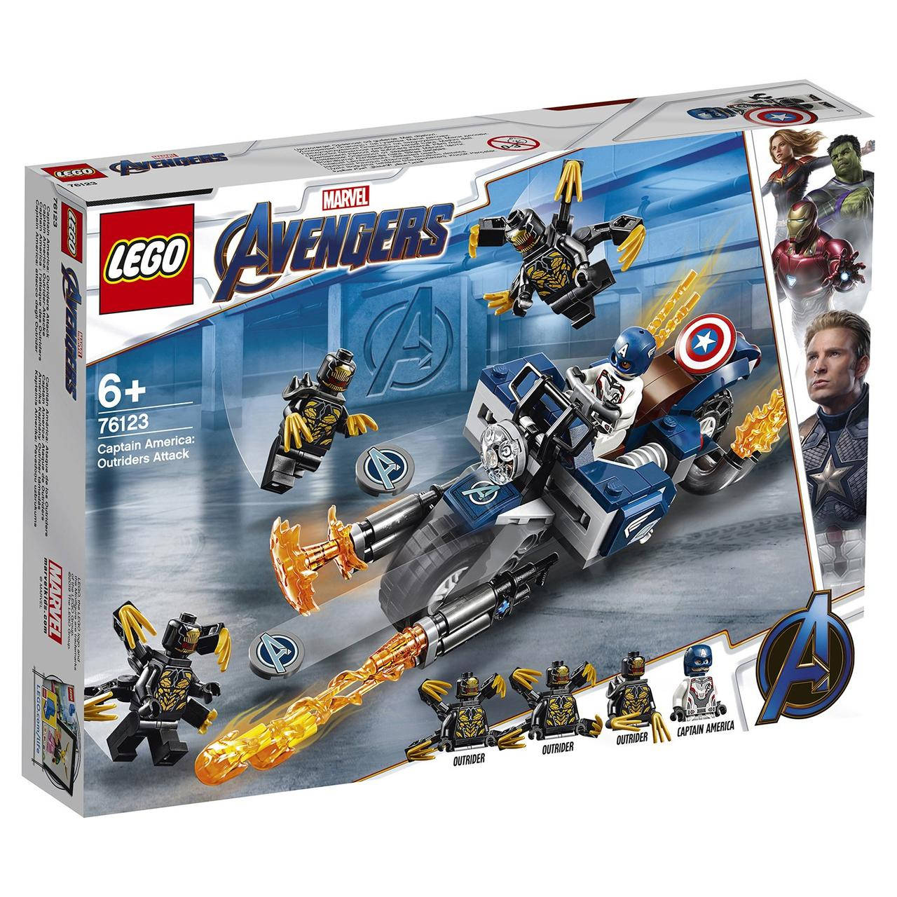 

LEGO ЛЕГО Marvel Super Heroes Капитан Америка Атака Аутрайдеров 76123 (+подарок)