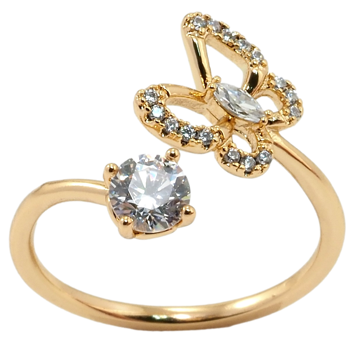 

Кольцо Xuping Позолота 18K "Бабочка с фианитом" р.16-17,17-18