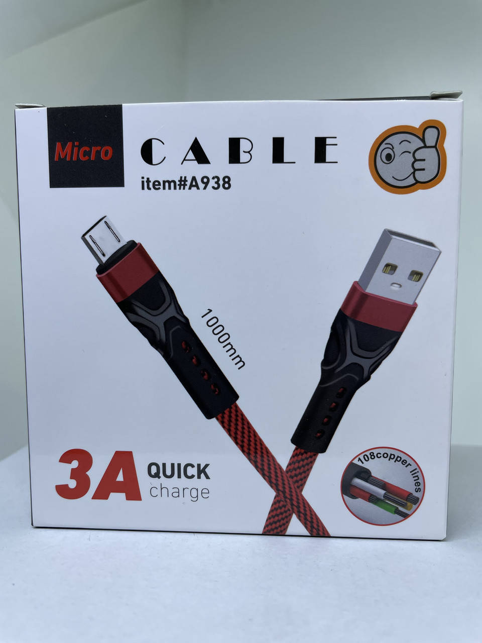 

Кабель USB - микро USB 1.0м, круглый, 3A, нейлон, быстрая зарядка, цвет серый