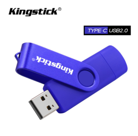 

USB OTG флешка Kingstick 64 Gb type-c - USB A Цвет Синий для телефона и компьютера