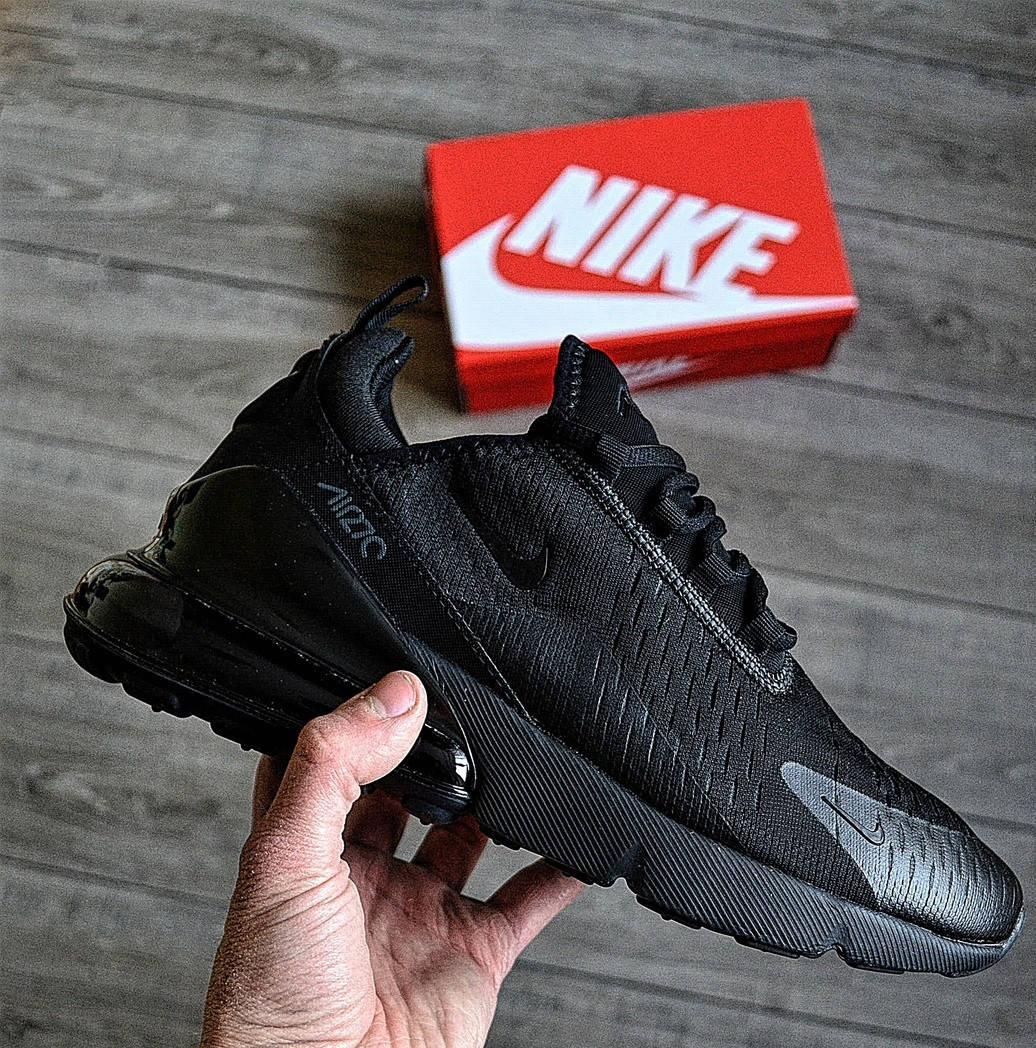 

Мужские кроссовки Nike Air Max 270 весна-лето-осень в сетку черные. Живое фото. топ, Черный