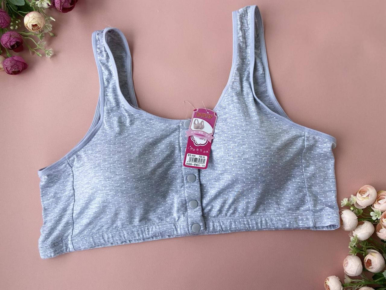 

Серый топ большого размера с застежкой спереди на объемы 95DЕ, 100СDЕ, 105ВСD, 110ВСD, 115ВCD