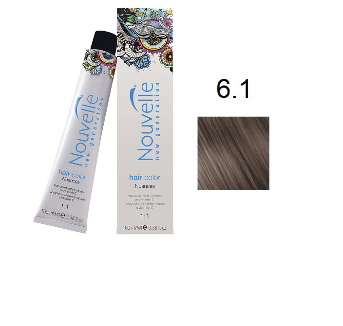 

Краска для волос Nouvelle Hair Color 6.1 темно-пепельный русый 100 мл