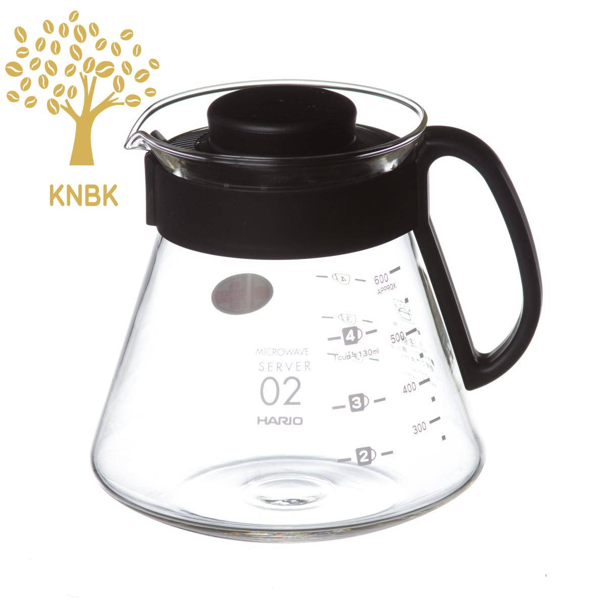 

Кофейный заварник Hario V60 600 мл (Сервер Харио) 02. XVD-60B, Прозрачный