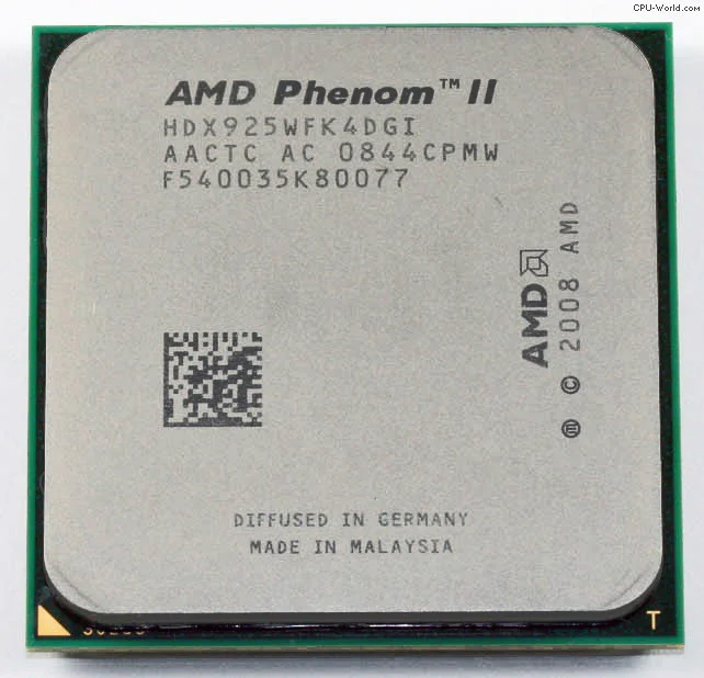

Б/У, Процессор, AMD Phenom II X4 925, sАМ3, 4 ядра, 2.8 гГц