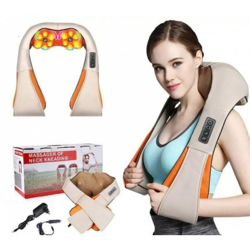 

Массажер роликовый для всего тела с подогревом Shiatsu Massager of Neck Kneading , Электрический массажёр роли