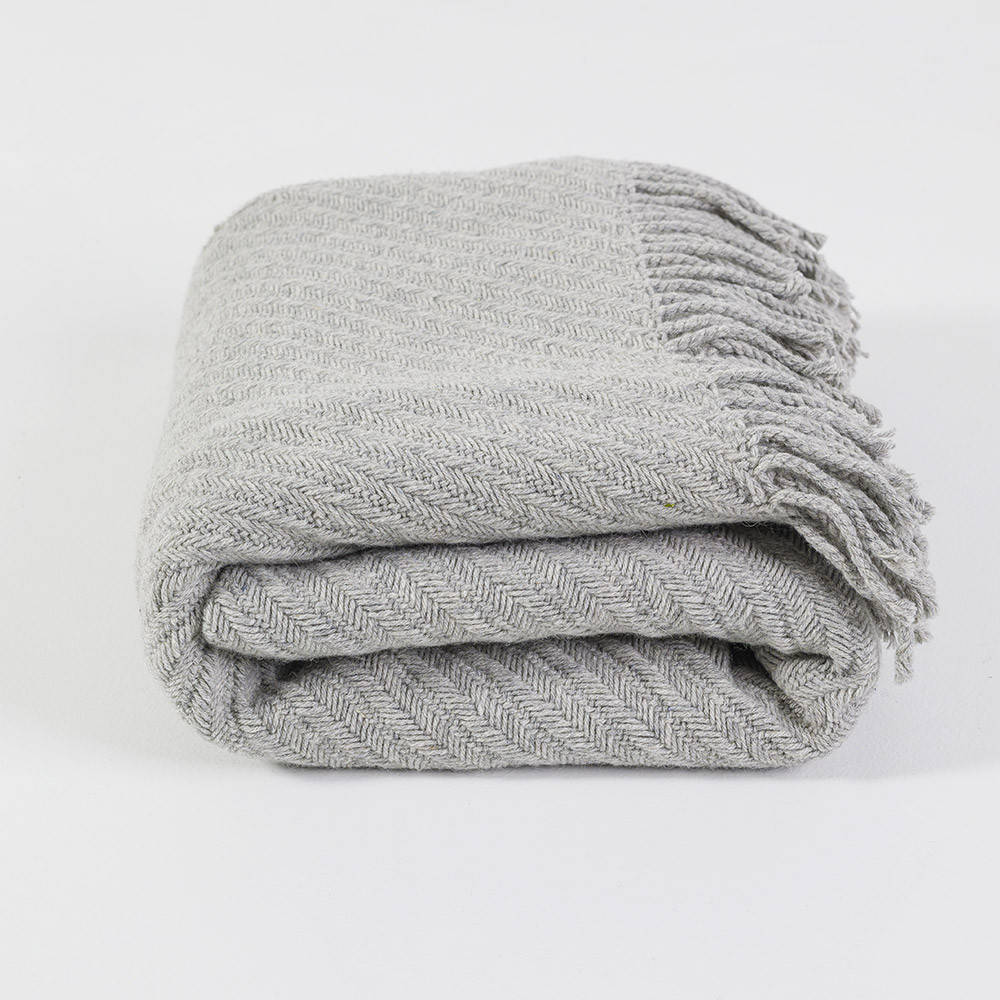 

Шерстяной плед покрывало 140х200см 380г/м2 19P-14-grey (Серый)