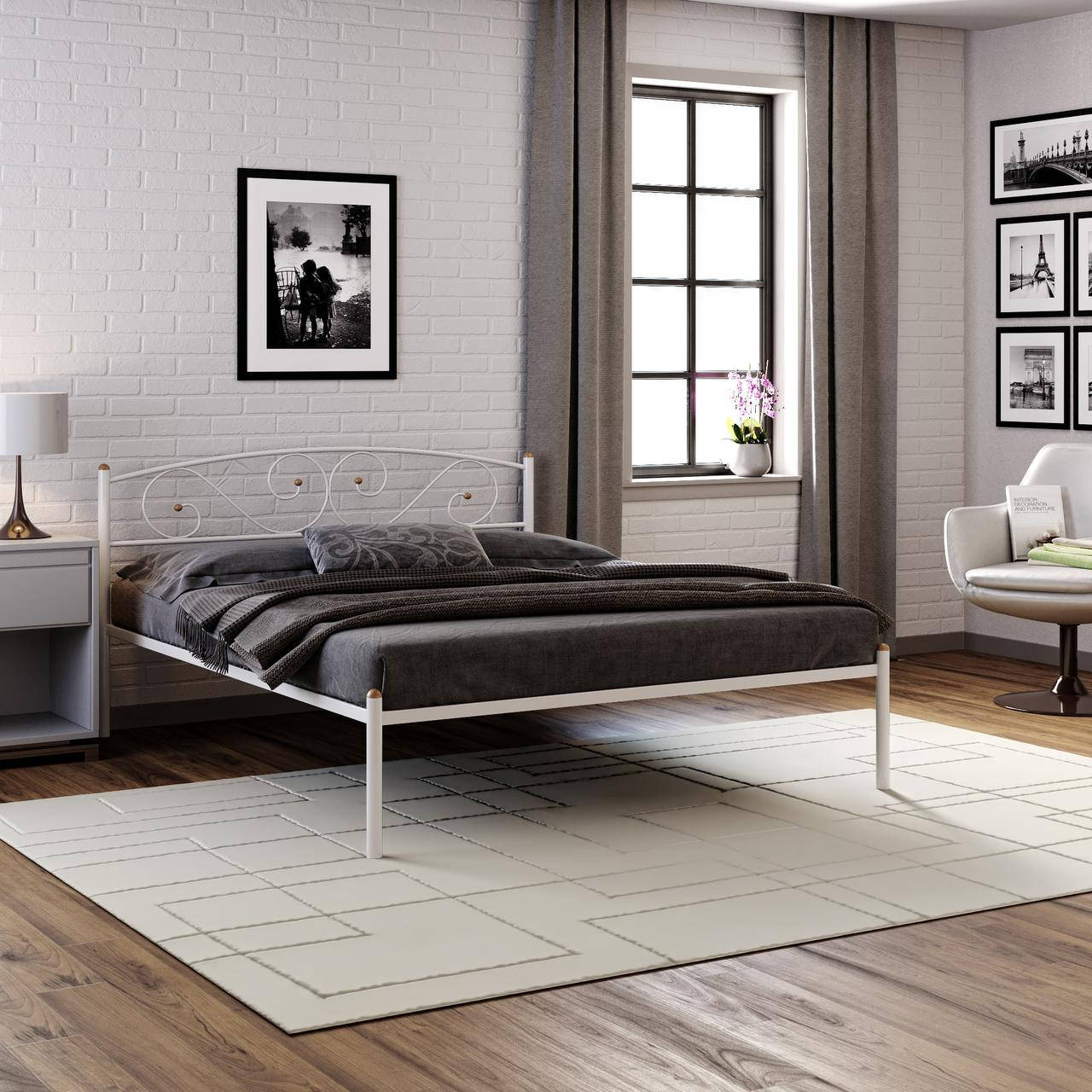 

Кровать металлическая Классика 180х200, Белый