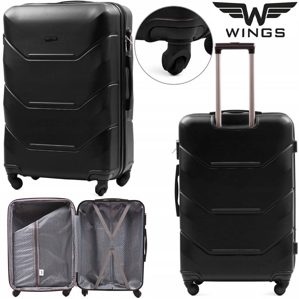 

Чемодан WINGS 147 АБС-пластик,  темно синий L