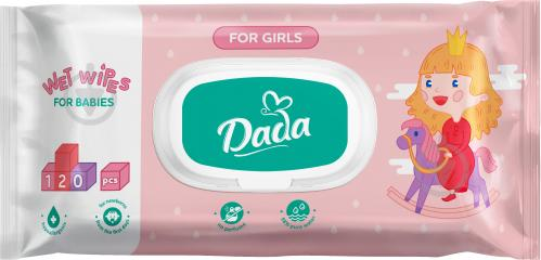 

Влажные салфетки д/детей 120шт д/девочек без запаха клапан Dada (Дада)