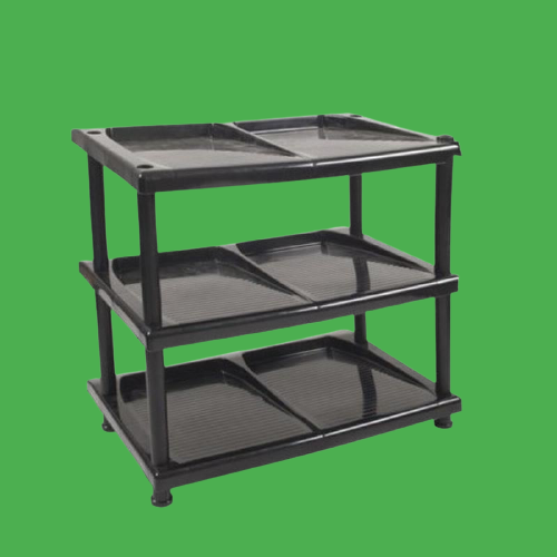 

Пластиковая обувная полка на 3 секции, 47,5*30*41 см, Черный