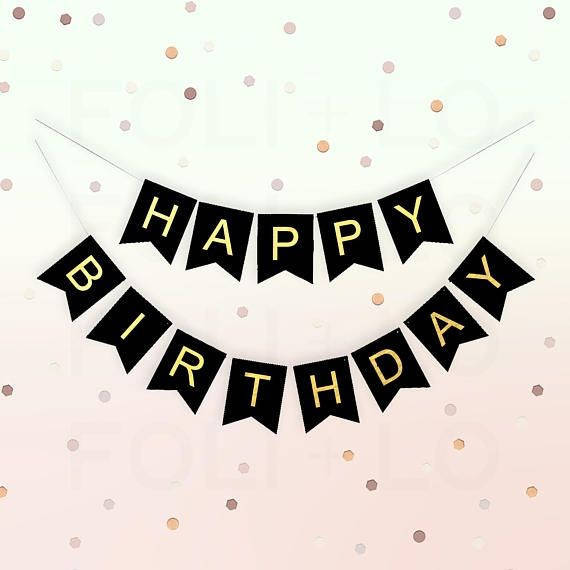 

Гирлянда - флажки Heppy Birthday черна, длина - 3 метра