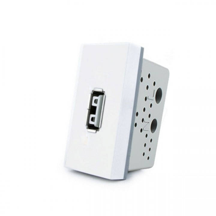 

Механизм розетка USB Livolo с блоком питания 2.1А, 5V белый (VL-C7-1USB-11)