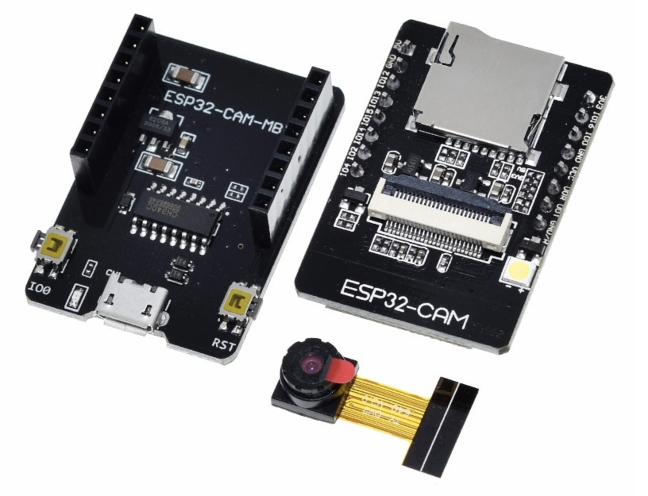 

Модуль ESP32-CAM с WiFi и Bluetooth и камерой OV2640 а также платой управления