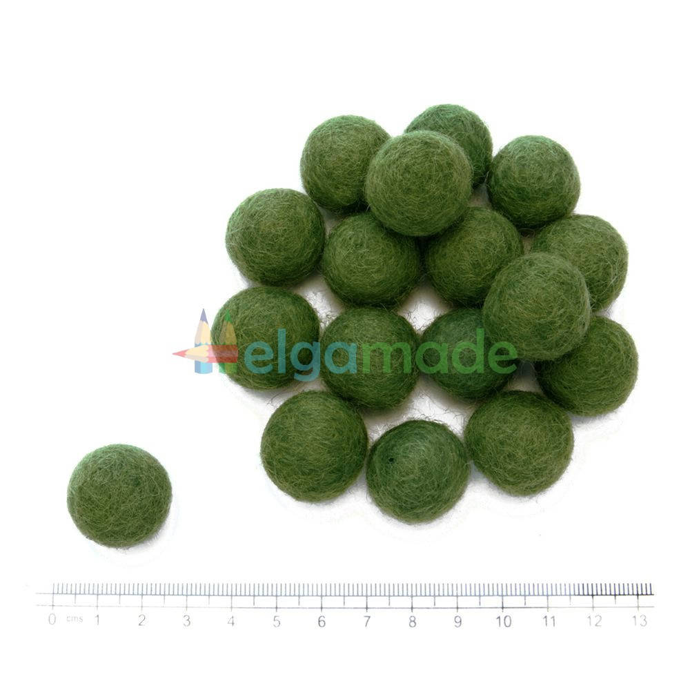 

Шарик из шерсти БОЛОТНЫЙ, 2 см, 1 шт