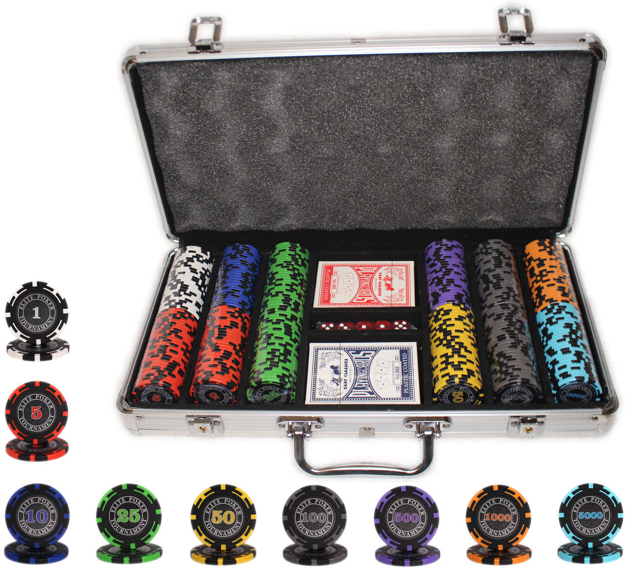 

Набор покера "Elite Poker Tournament 300" с фишками 14 грамм