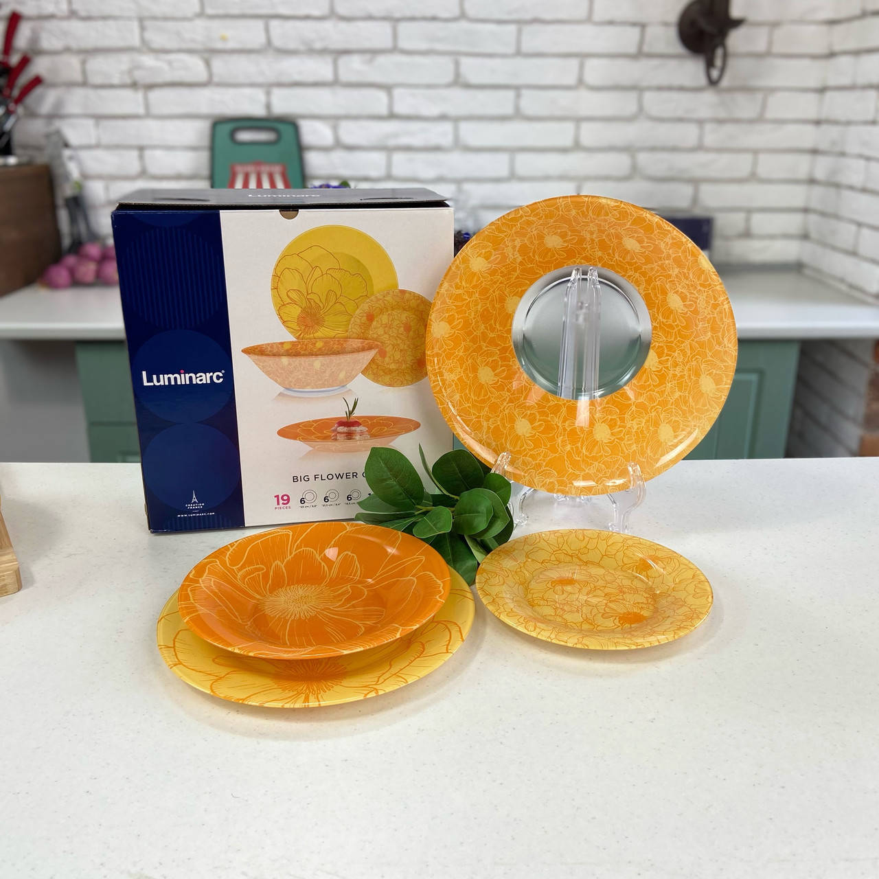 

Сервиз столовый LUMINARC BIG FLOWER ORANGE 19 пр, Оранжевый