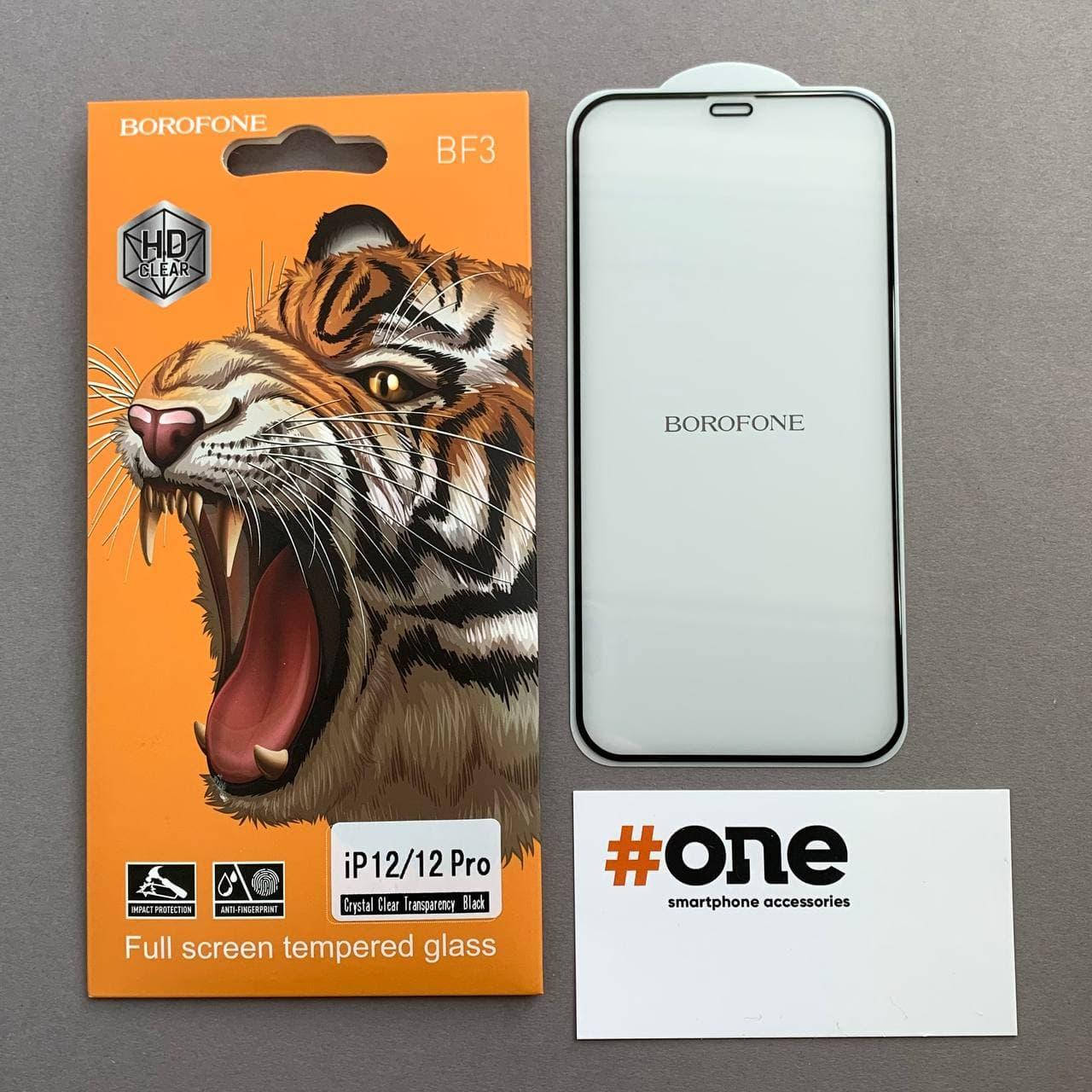 

Защитное стекло для iPhone 12 Pro 5D Borofone BF3 на весь экран стекло на телефон айфон 12 про черное, Черный