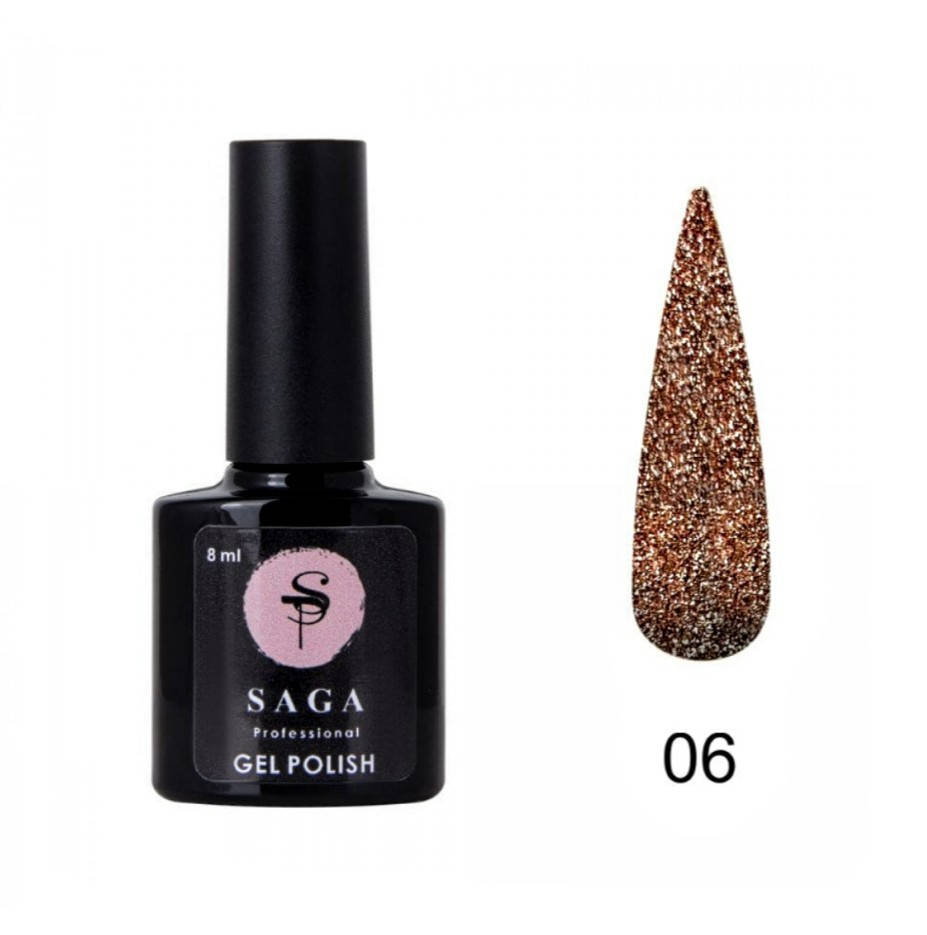 

Гель-лак светоотражающий Saga Professional Fiery gel №06, 8мл