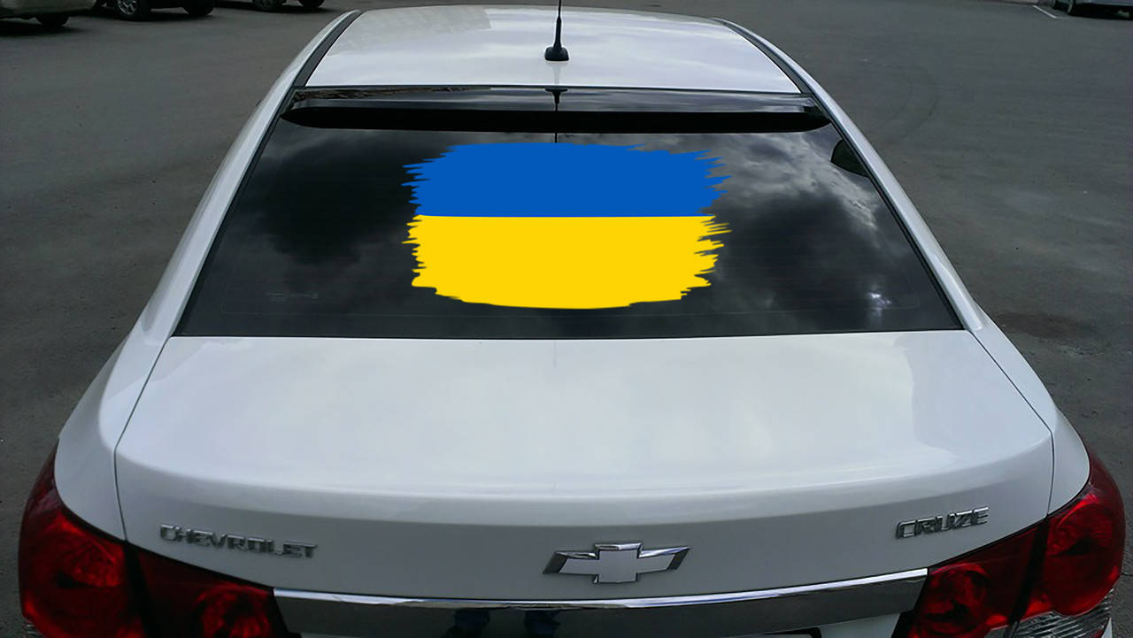 

Наклейка на автомобиль «Флаг Украины», Разные цвета