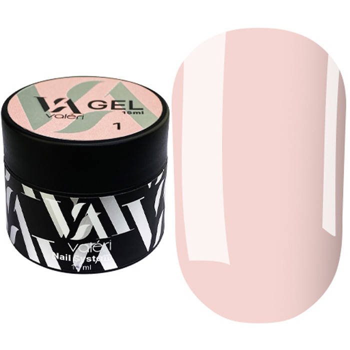 

Гель для наращивания Valeri Builder Gel Nude №1, 15 мл, Розовый