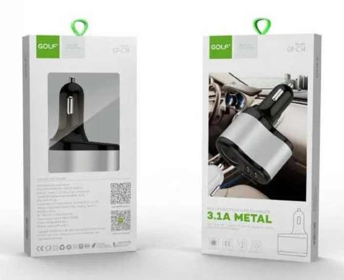 

Автомобильное зарядное устройство GOLF GF-C14 2USB 2.1A