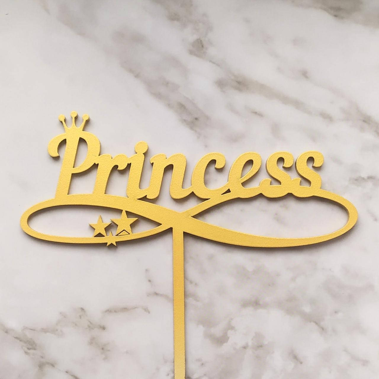 

Топер для кондитерських виробів Princess Золотистый