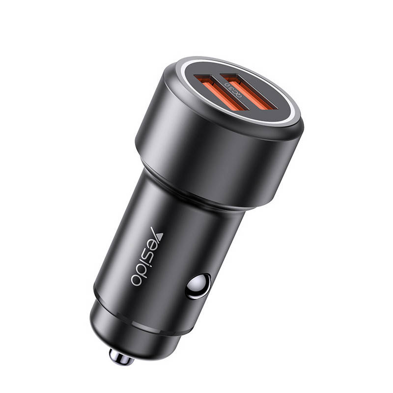 

Автомобильное зарядное устройство 2xUSB 36W быстрая зарядка для телефона смартфона для авто 2xQC3.0 (18W), Черный
