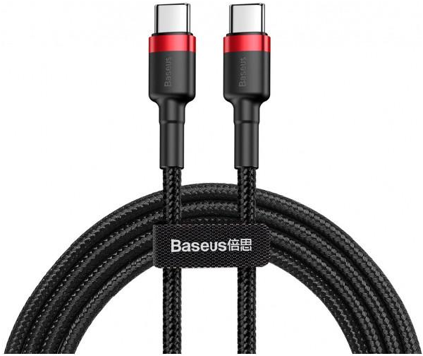 

Кабель Baseus Cafule Type-C to Type-C PD 2.0 60W (2m), Red/Black, Red/Black, (CATKLF-H91)