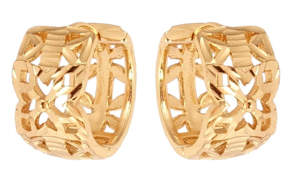 

Серьги Xuping Позолота 18K колечки "Декоративный резной орнамент"