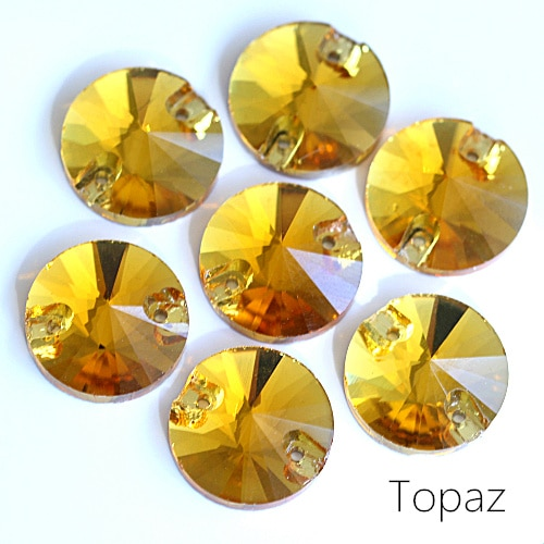 

12мм. RIVOLI Круглые пришивные Topaz