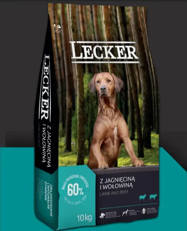 

Lecker Леккер сухой корм премиум с бараниной и говядиной 10 кг Польша протеин 23%