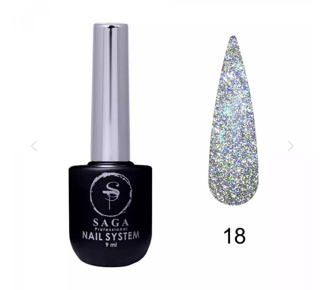 

Гель-лак светоотражающий Saga Professional Fiery gel №18, 8мл