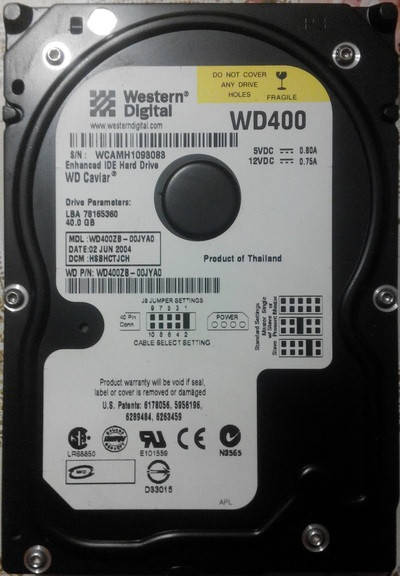 

Жесткий диск Western Digital 40 Гб 400ZB 40 Гб IDE