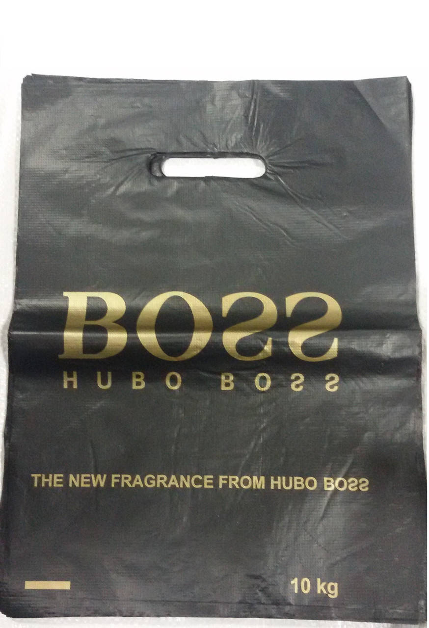 

Пакет с прорезной (вырубной) ручкой банан "Босс" 30х40 (малый), Черный