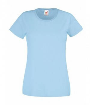 

Женская приталенная футболка Fruit of the loom Valueweight T Ladies 100% хлопок однотонная базовая XL, YT Небесно-Голубой
