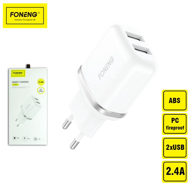 

Зарядное устройство 2хUSB FONENG BOX, Белый
