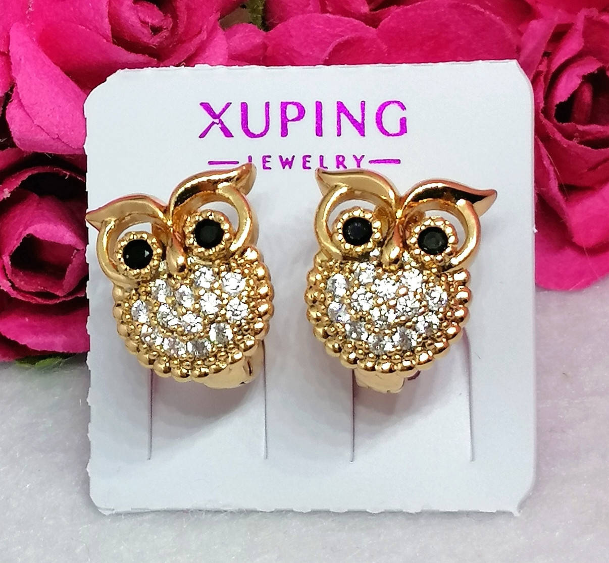 

Детские серьги из медицинского золота. Ювелирная бижутерия Xuping. Позолоченные серьги