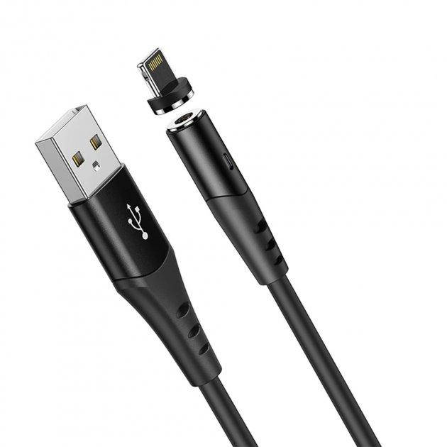 

Кабель Usb Lightning HOCO X60 2A 1m (круглый,magnetic) Black, Черный